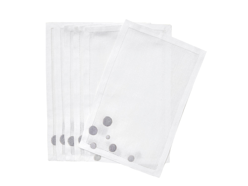 Confettis Grey Emb. Cocktail Napkin Sets