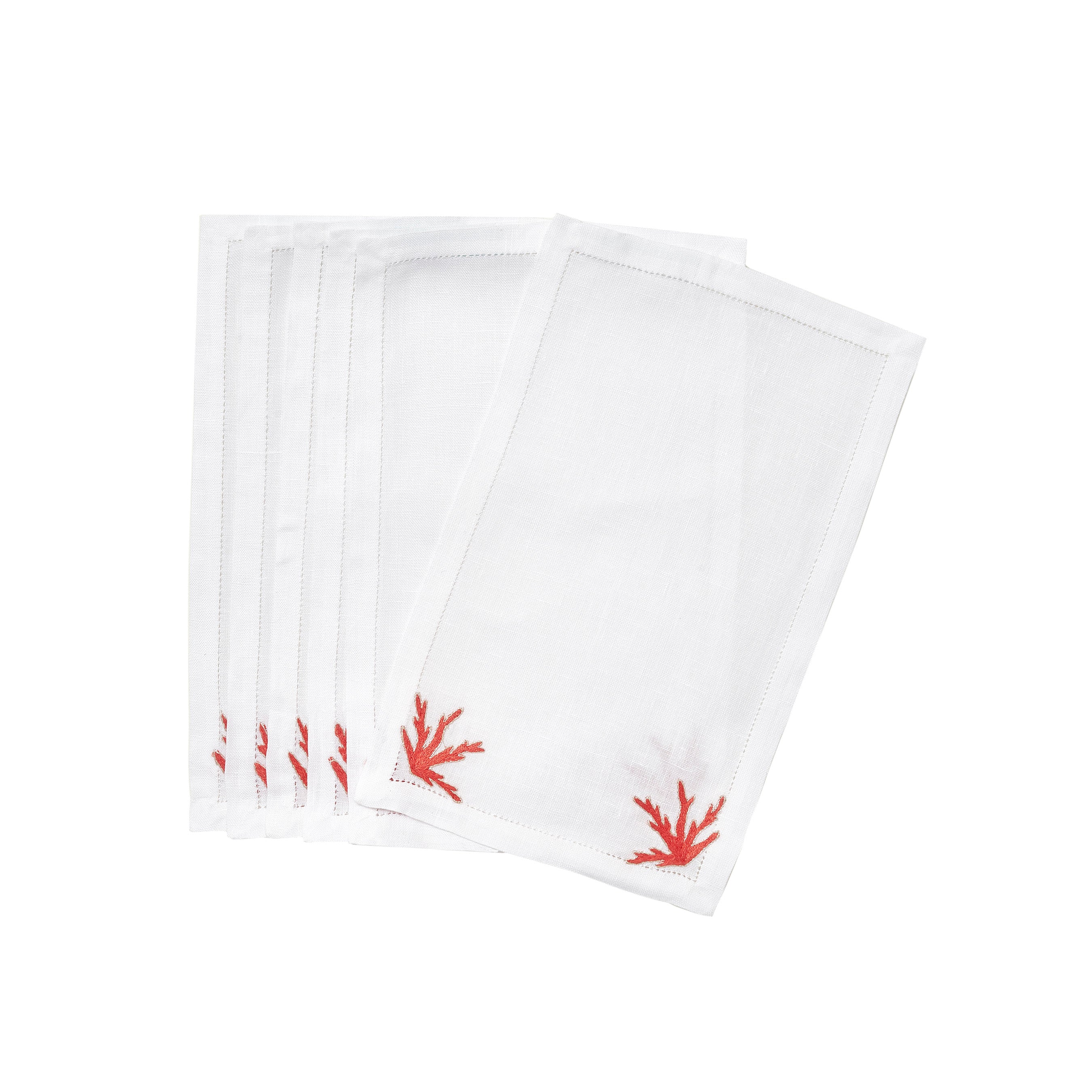 Coraux Emb. Cocktail Napkin Sets