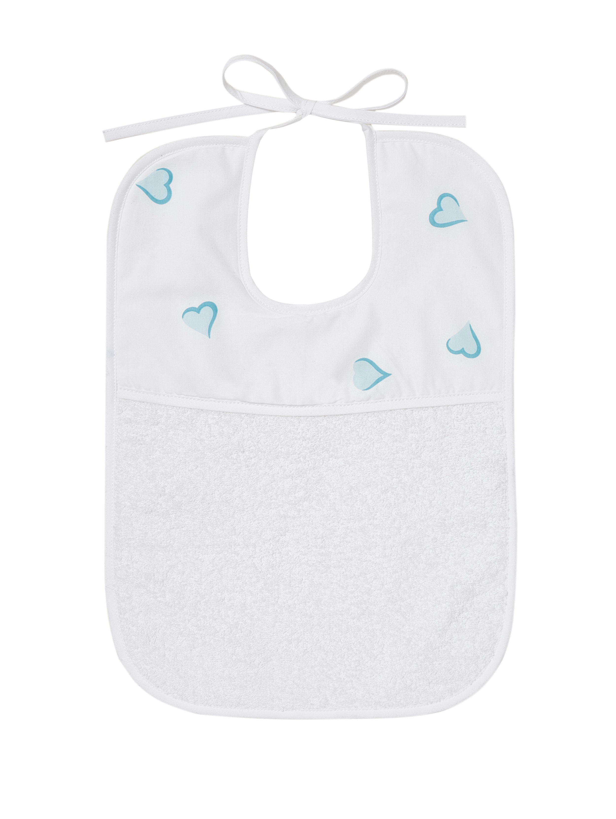 Coeurs turquoise Printed Bibs