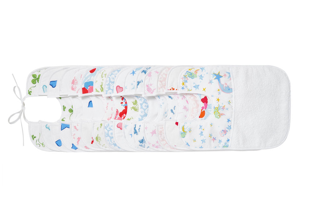 Coeurs Turquoise Printed Bib