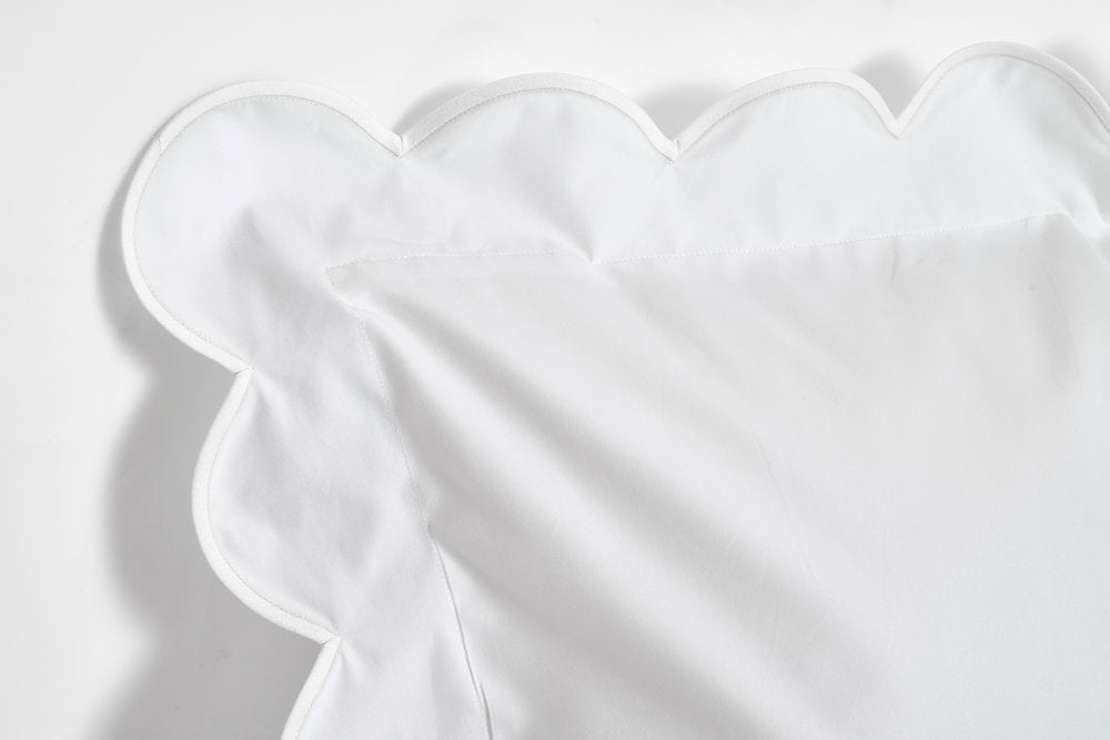 White with White Scallop Bed Linens