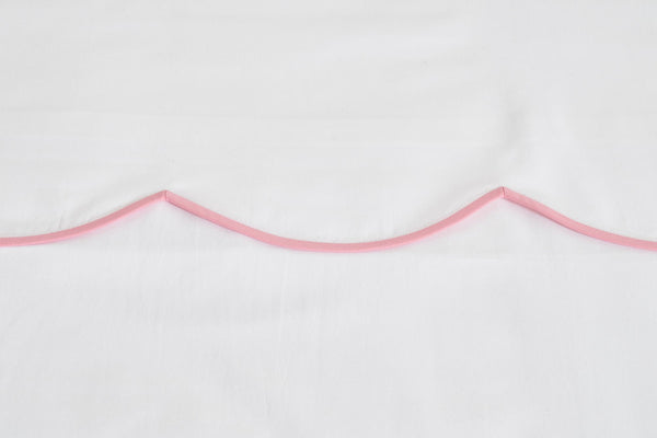 White with #206 Light Pink Scallop Bed Linens