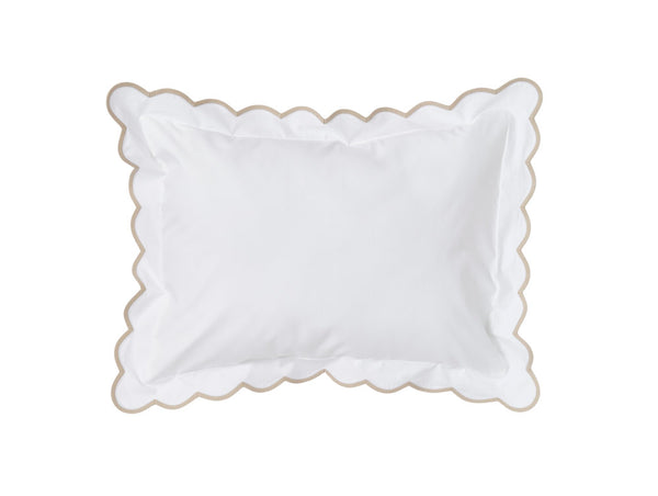 White with #644 Sand Scallop Bed Linens
