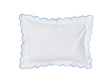 White with #508 Light Blue Scallop Bed Linens