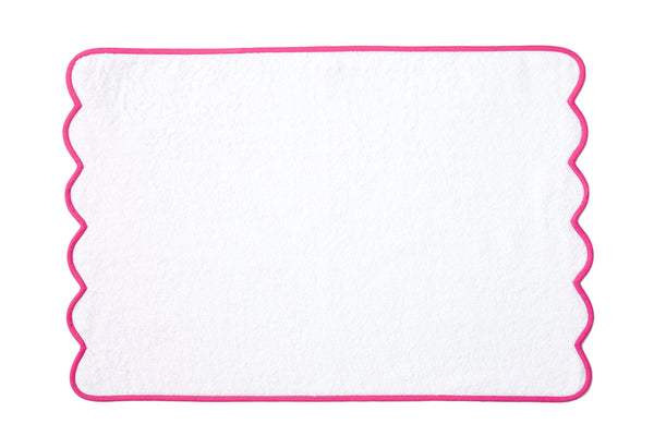 Solid White / #902 Dark Pink Scallop Towels