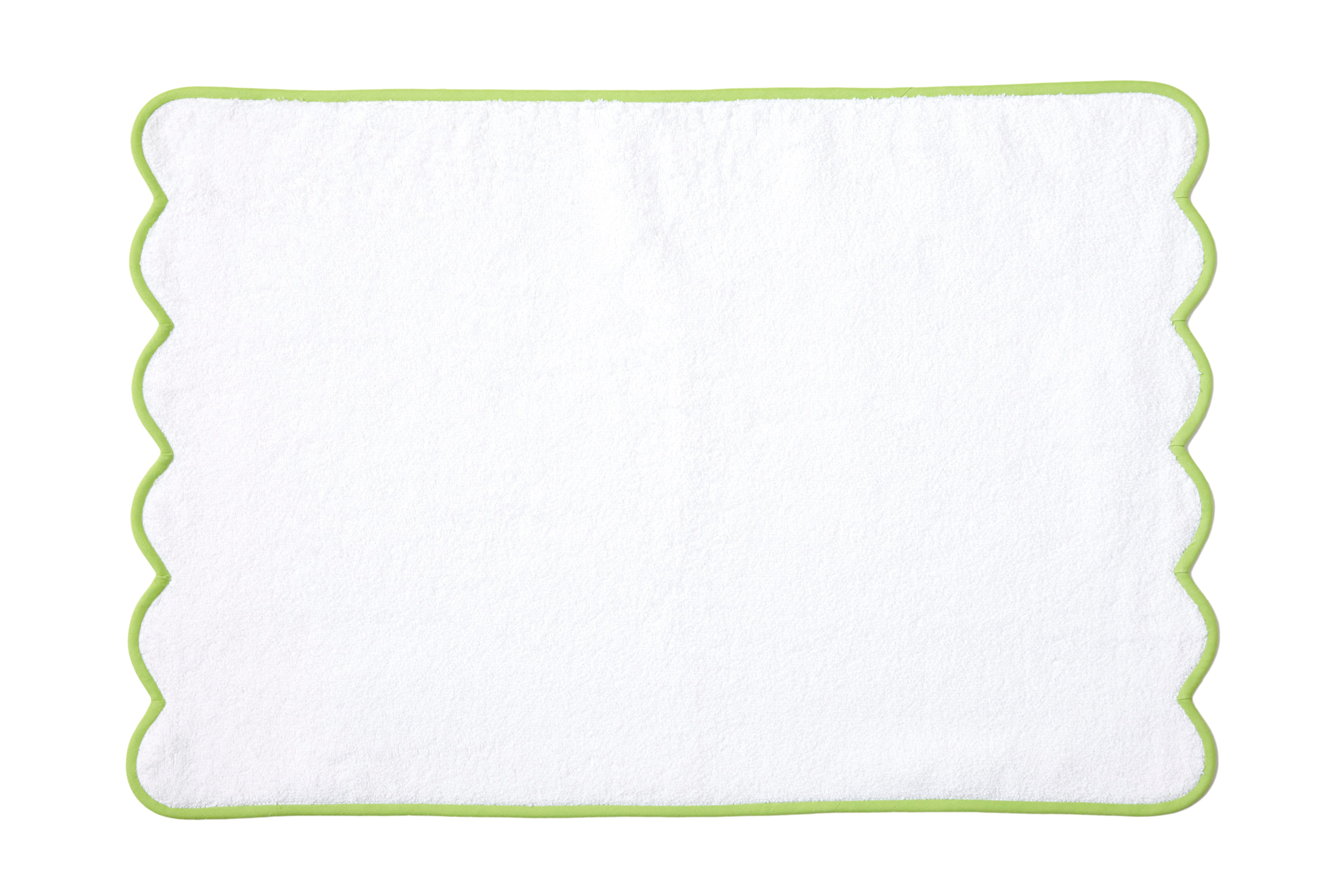 Solid White / #612 Lime Green Scallop Towels
