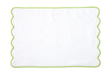 Solid White / #612 Lime Green Scallop Towels