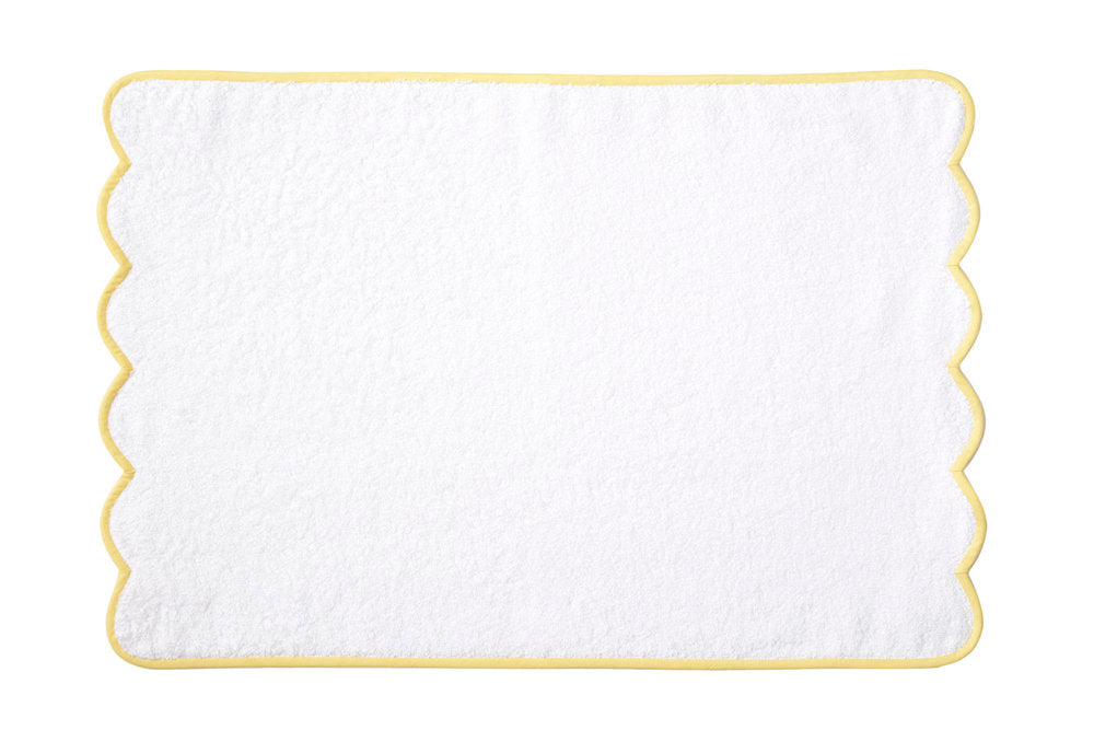 Solid White / #312 Yellow Scallop Towels