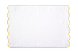 Solid White / #312 Yellow Scallop Towels