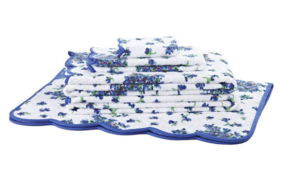 D.Porthaultディ.ポルトー青と白の花柄 フリル付きクッション大小2個 D.Porthaultディ.ポルトー青と白の花柄 フリル付きクッション大小2個 D