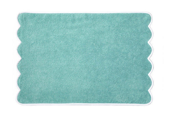 Solid #194 DP Blue / Scallop White Towels