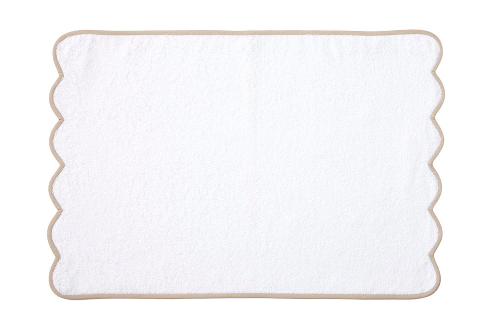 Solid White / #644 Sand Scallop Towels