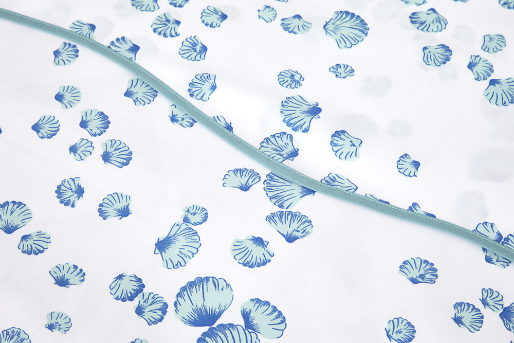 Shells Blue Bed Linens
