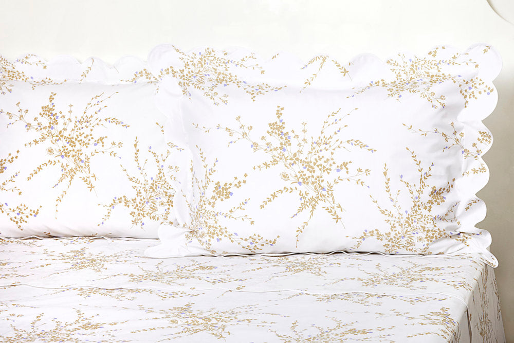 Jeté de Fleurs Taupe/Violet Bed Linens