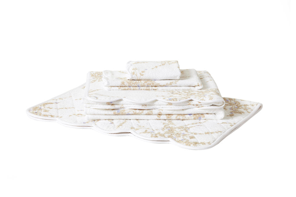 Jeté de Fleurs Taupe/Violet Towels