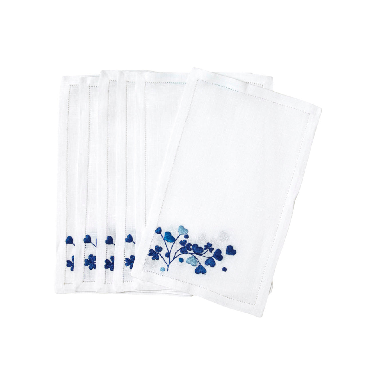 Anagramme Blue Emb. Cocktail Napkin Sets