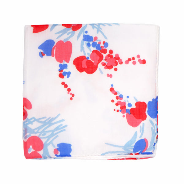 Printed Demoiselles Red/Blue Handkerchief