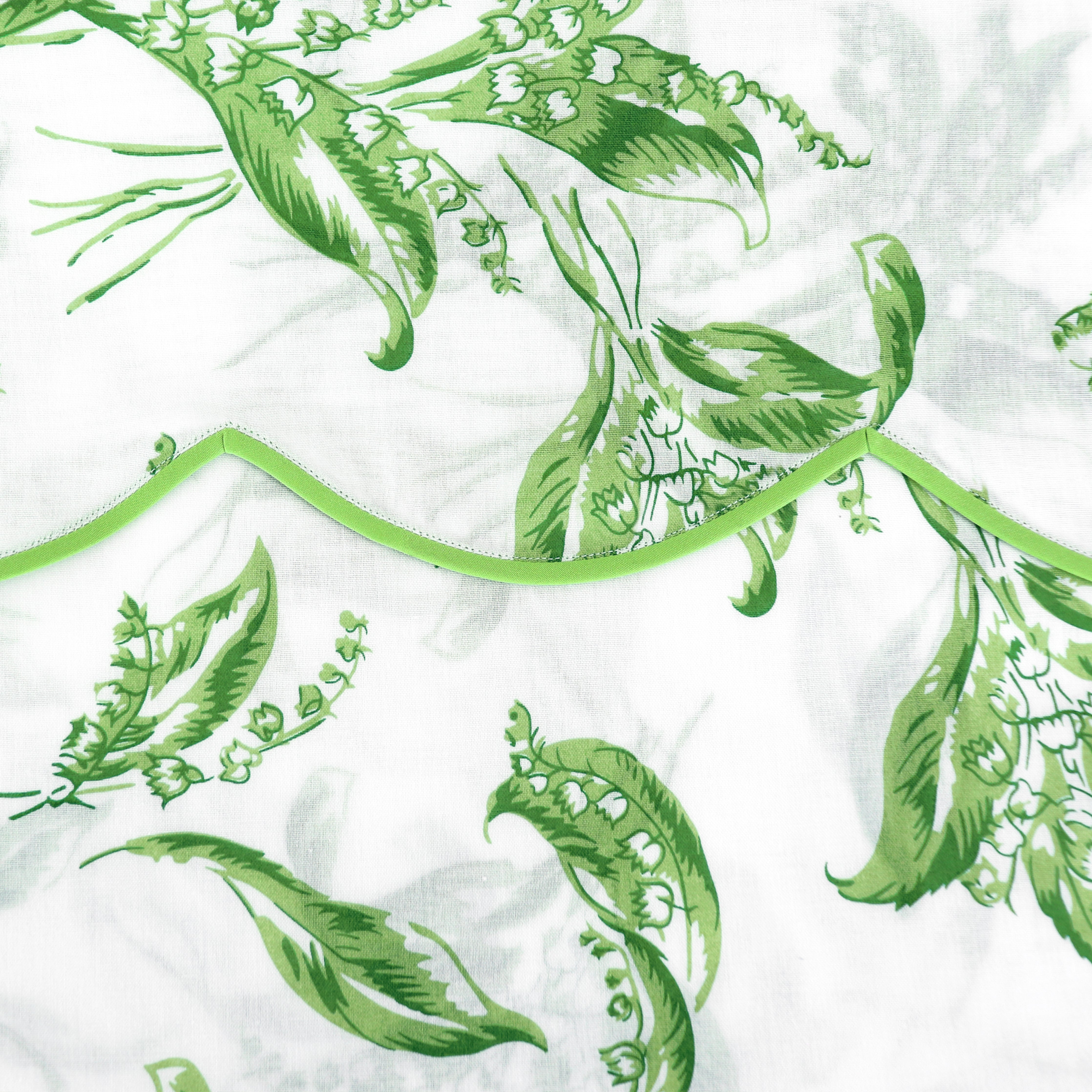 Muguet Green Voile Bed Linens