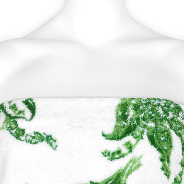 铃兰绿色毛圈裹身布