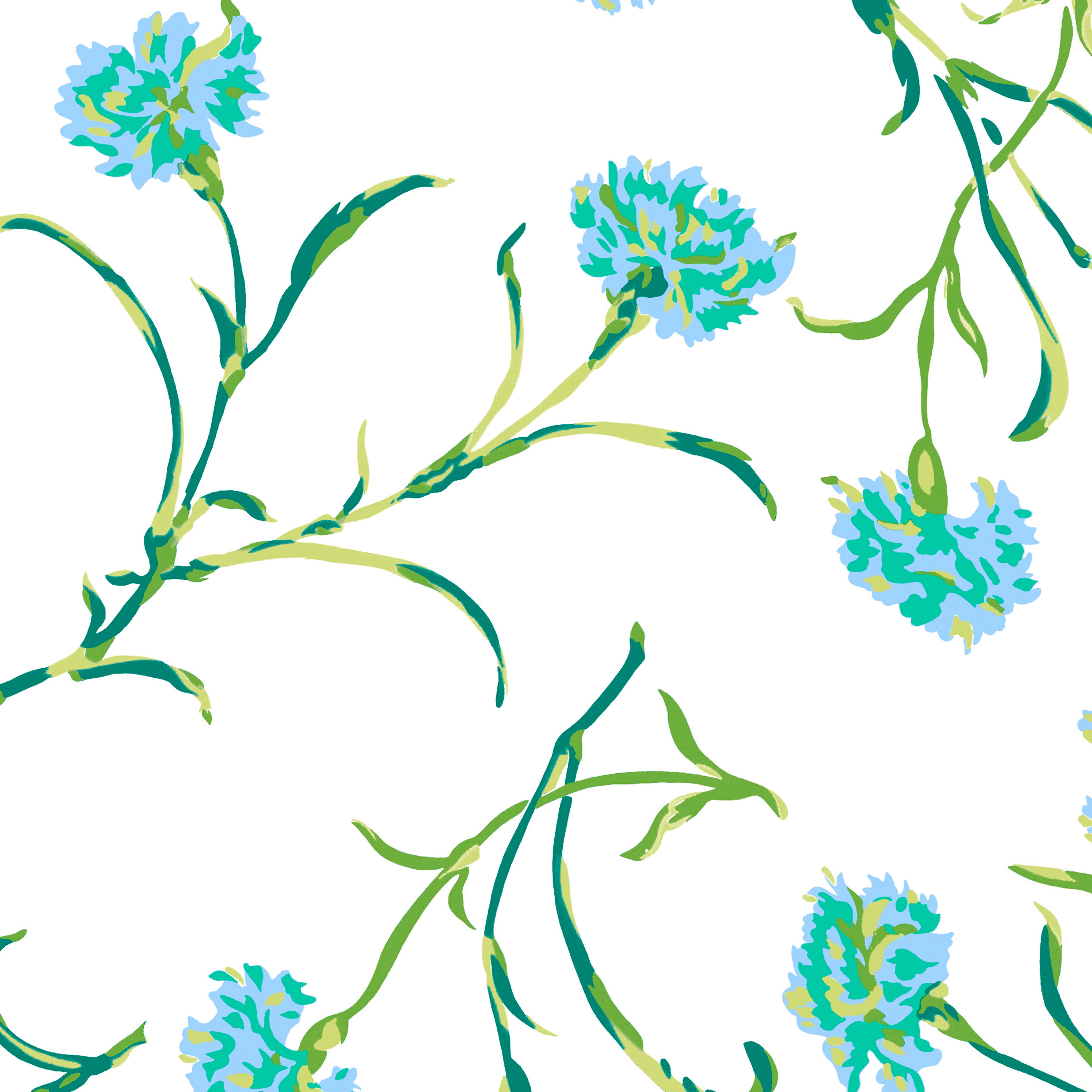 Carnations Anise/Mint Bed Linens