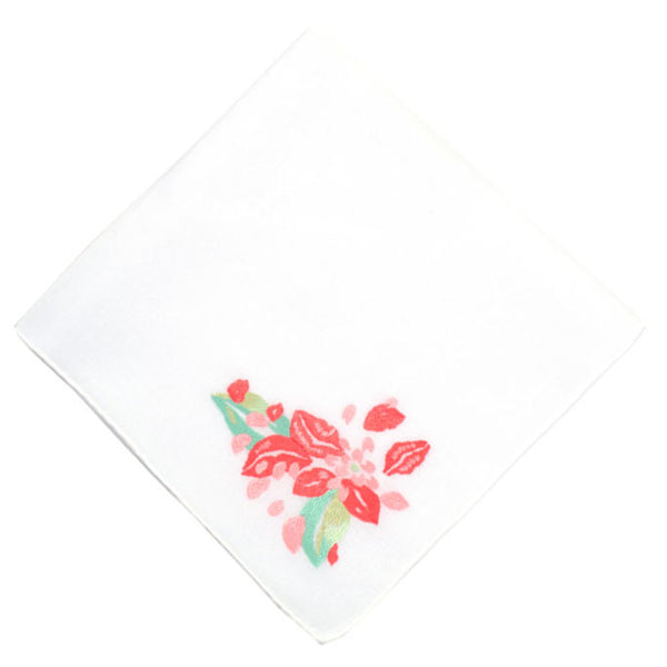 Embroidered Lips Handkerchief