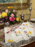 Fleurs d'Avril Emb. Placemat/Napkin Sets