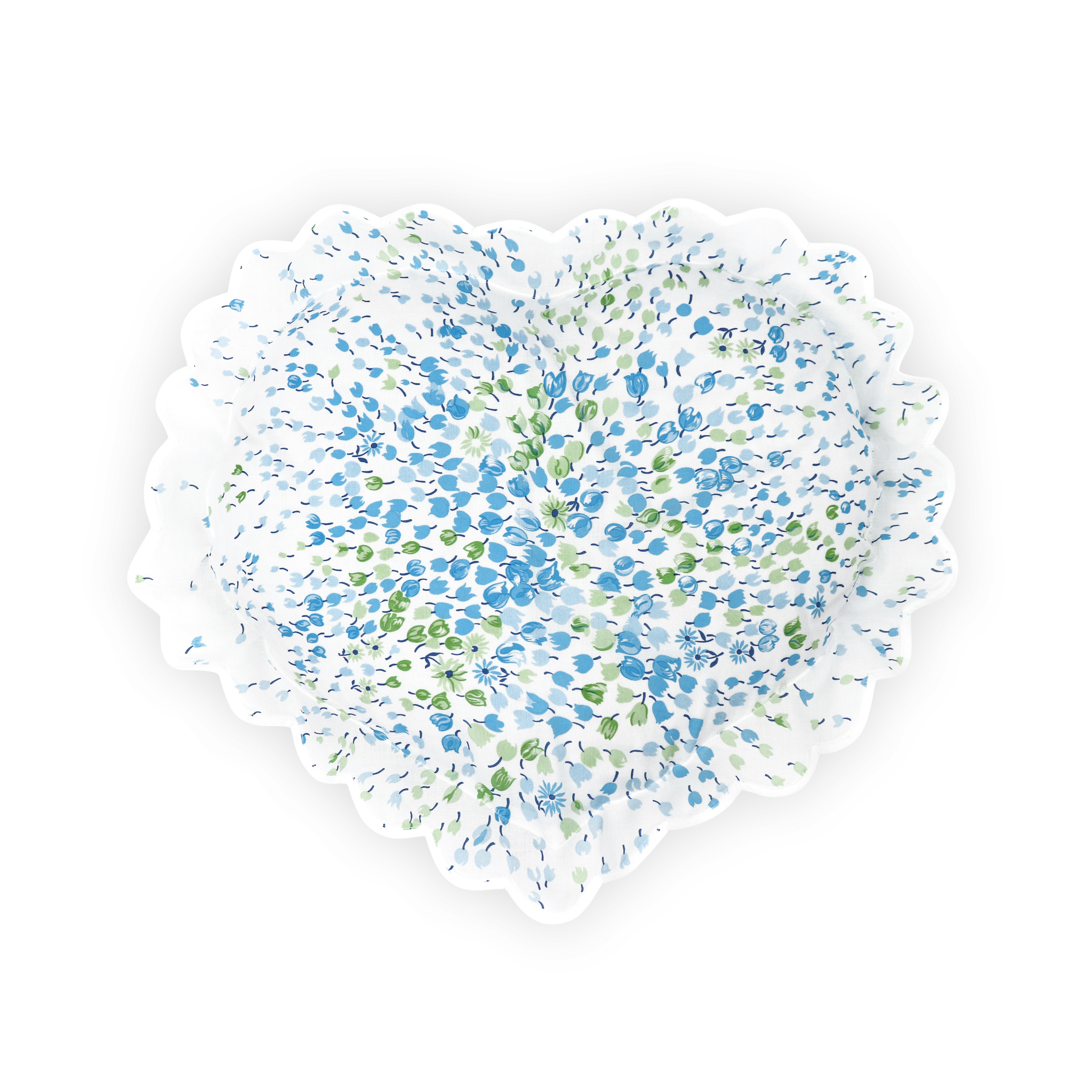 Bouquet Eclaté Blue/Green Heart-Shaped Shams