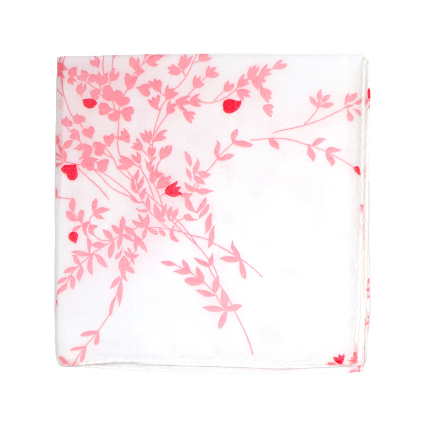 Printed Jeté de Fleurs Pink Handkerchief