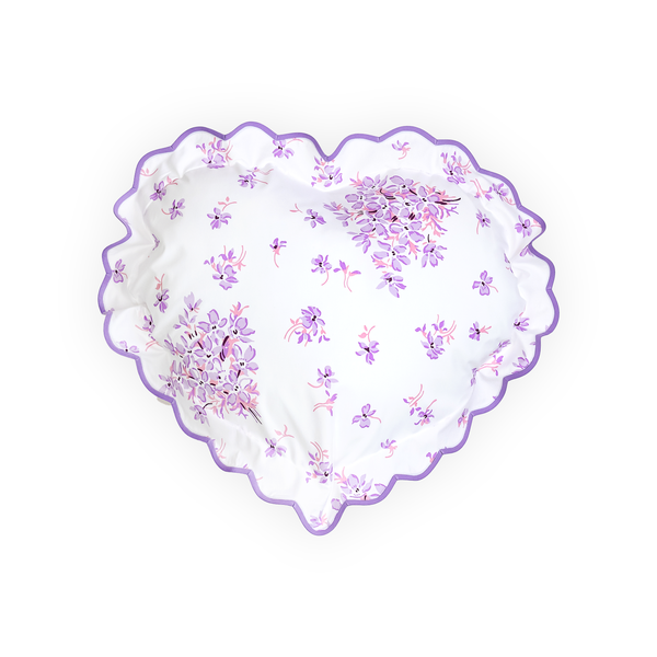 Violettes Lilac Scallop Heart-Shaped Sham