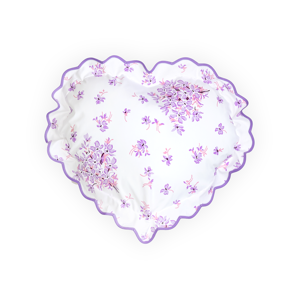 Fleurs d'Avril Heart-Shaped Shams – D Porthault Fleurs d'Avril Heart-Shaped Shams – D Porthault