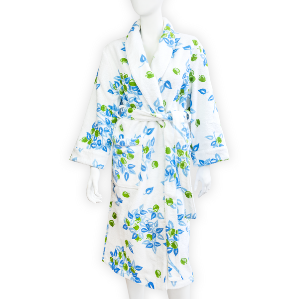 Pommiers Blue/Green Terry Robe