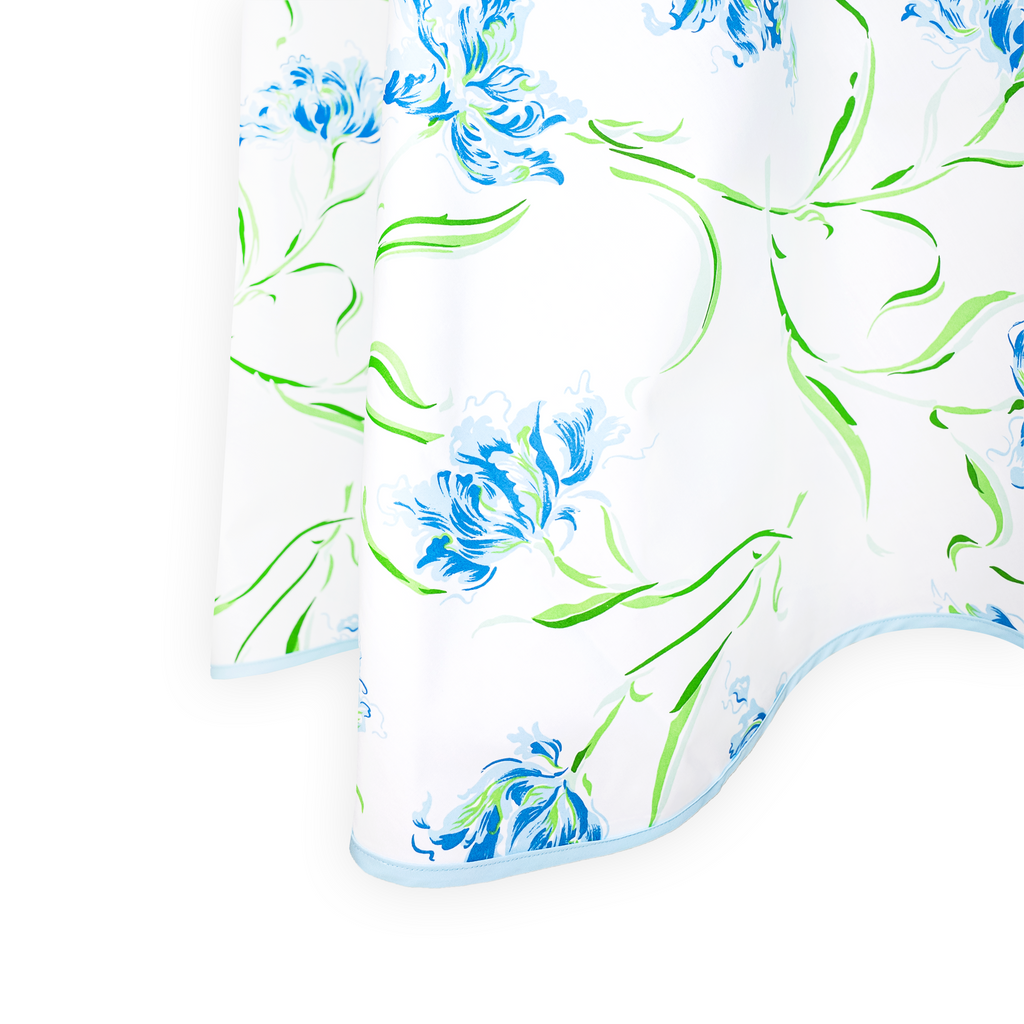 Tulipe Perroquet Blue Printed Tablecloth