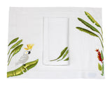 Jungle Bird Cacatoès Emb. Placemat/Napkin Sets