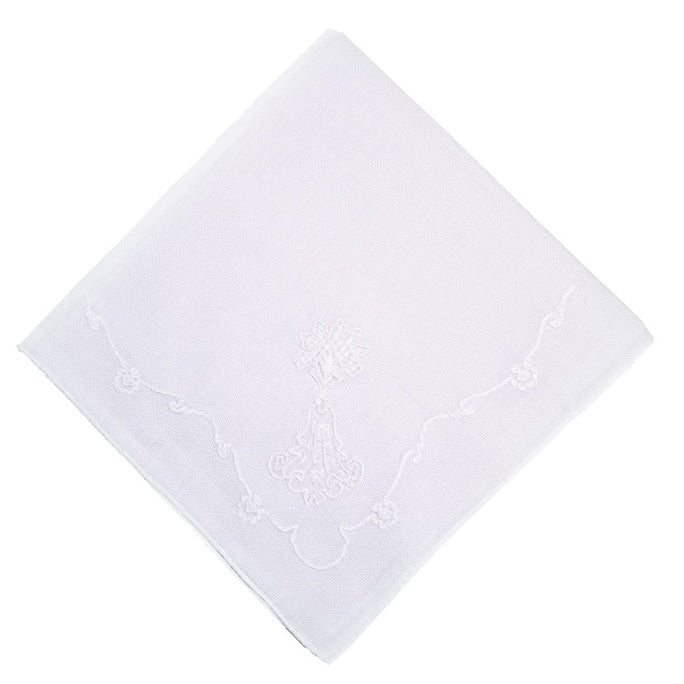 Embroidered Marie Antoinette White Handkerchief