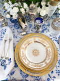 Mers de Chine Blue Printed Linen Tablecloths