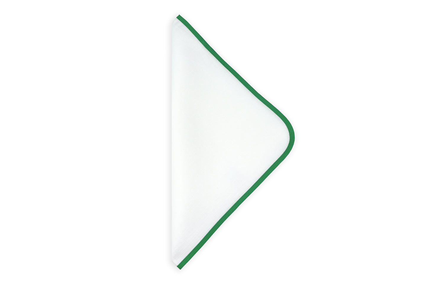 Solid White Linen with Green 20" Napkin