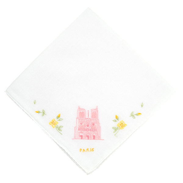 Embroidered Notre Dame Handkerchief