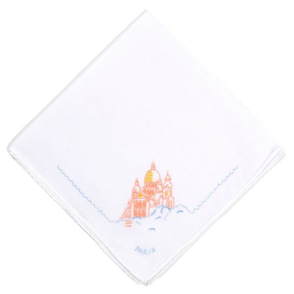 Embroidered Sacre Coeur Handkerchief