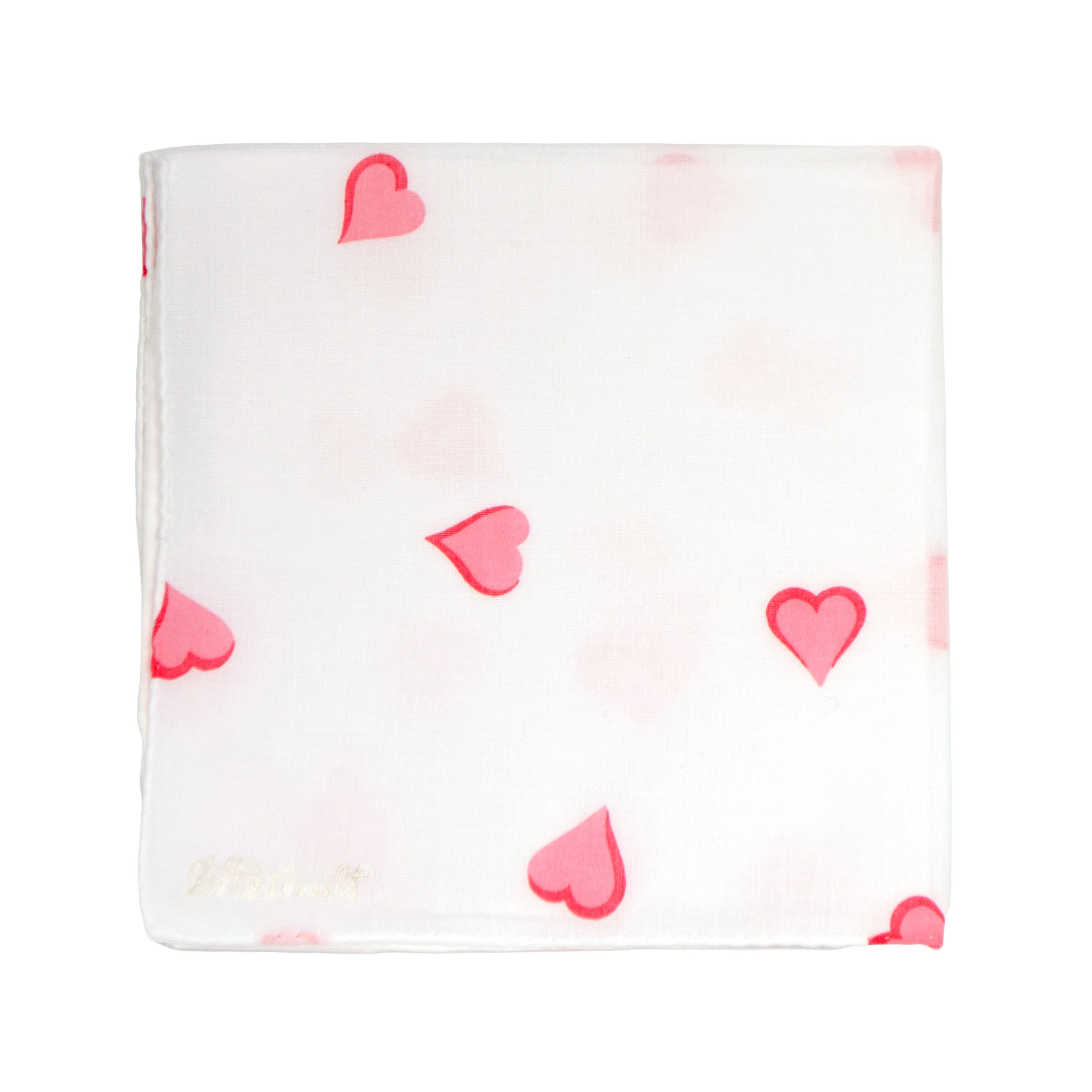 Printed Coeurs Pink Handkerchief