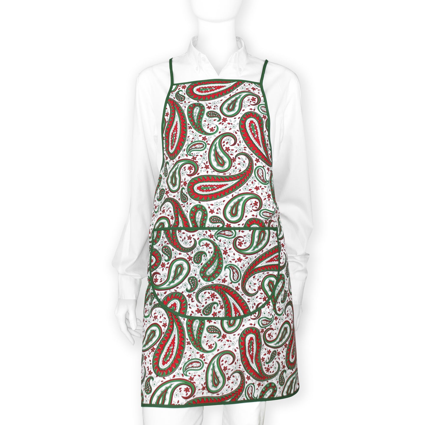 Cachemire Green/Red Linen Apron