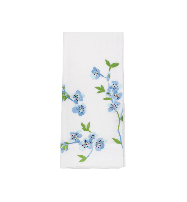 Fleurs de Pêcher Blue Emb. Guest Towels