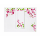 Glycines Pink/Green Emb. Placemat/Napkin Sets