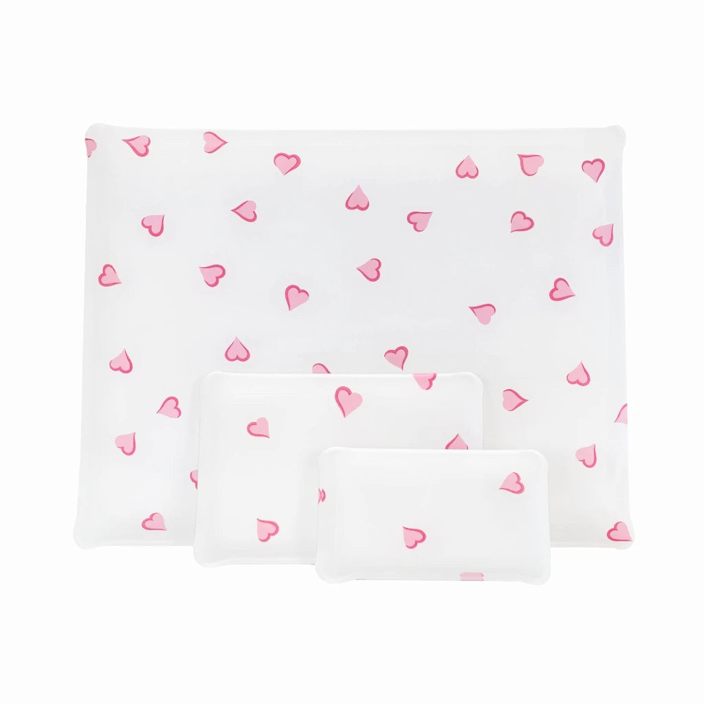 Coeurs Pink Laminated Trays
