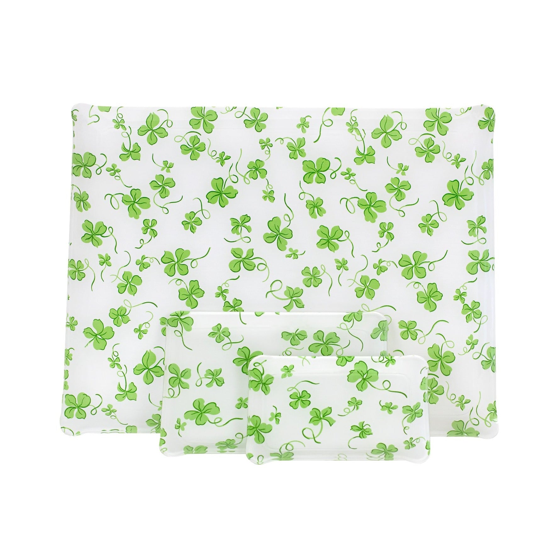 Trèfles Green Laminated Trays