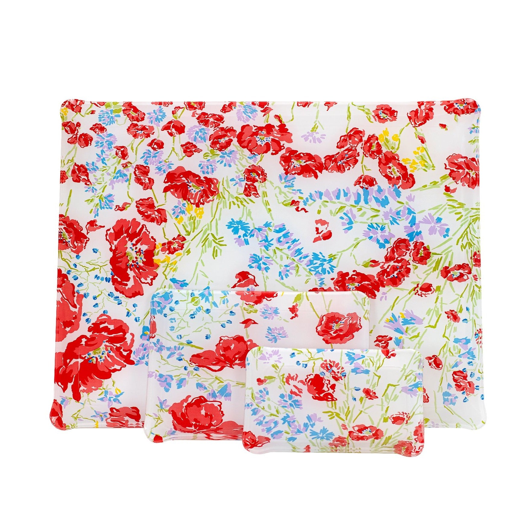 Coquelicots Red Large Laminated Trays