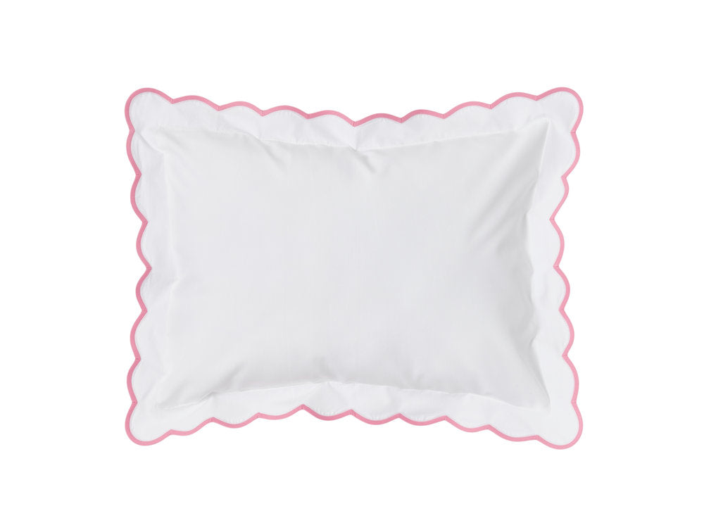 White with #206 Light Pink Scallop Bed Linens