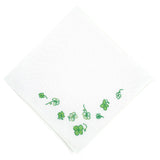 Embroidered Trèfles Green Handkerchief