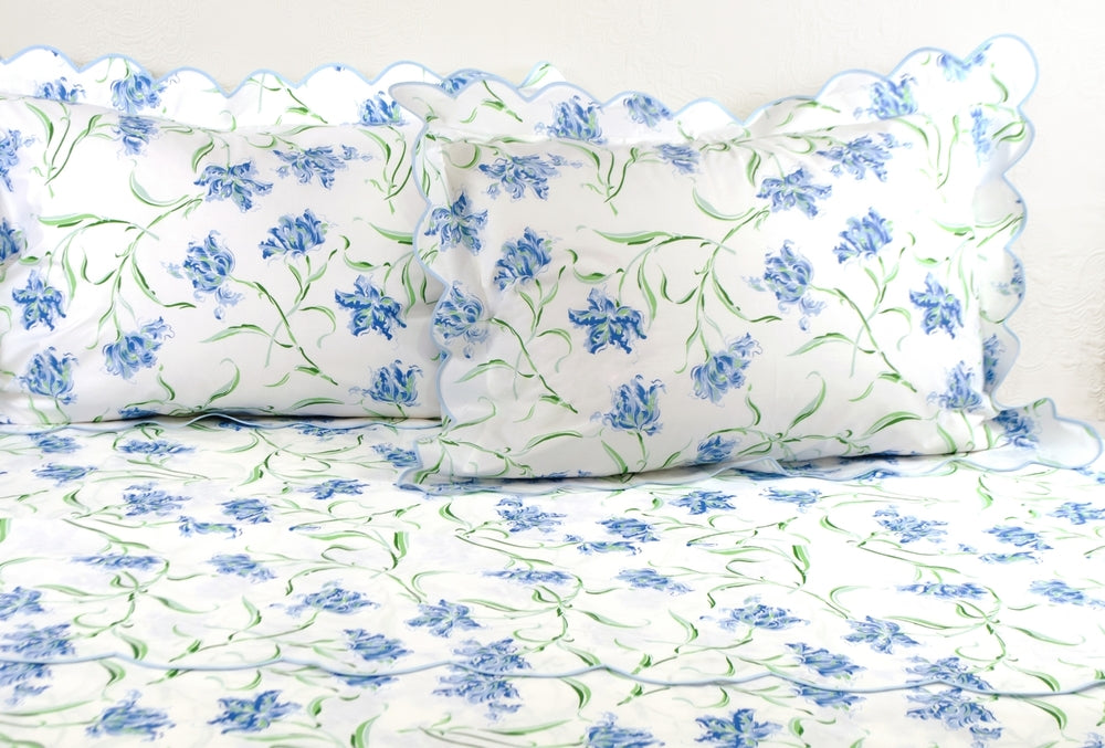 Tulipe Perroquet Blue Bed Linens