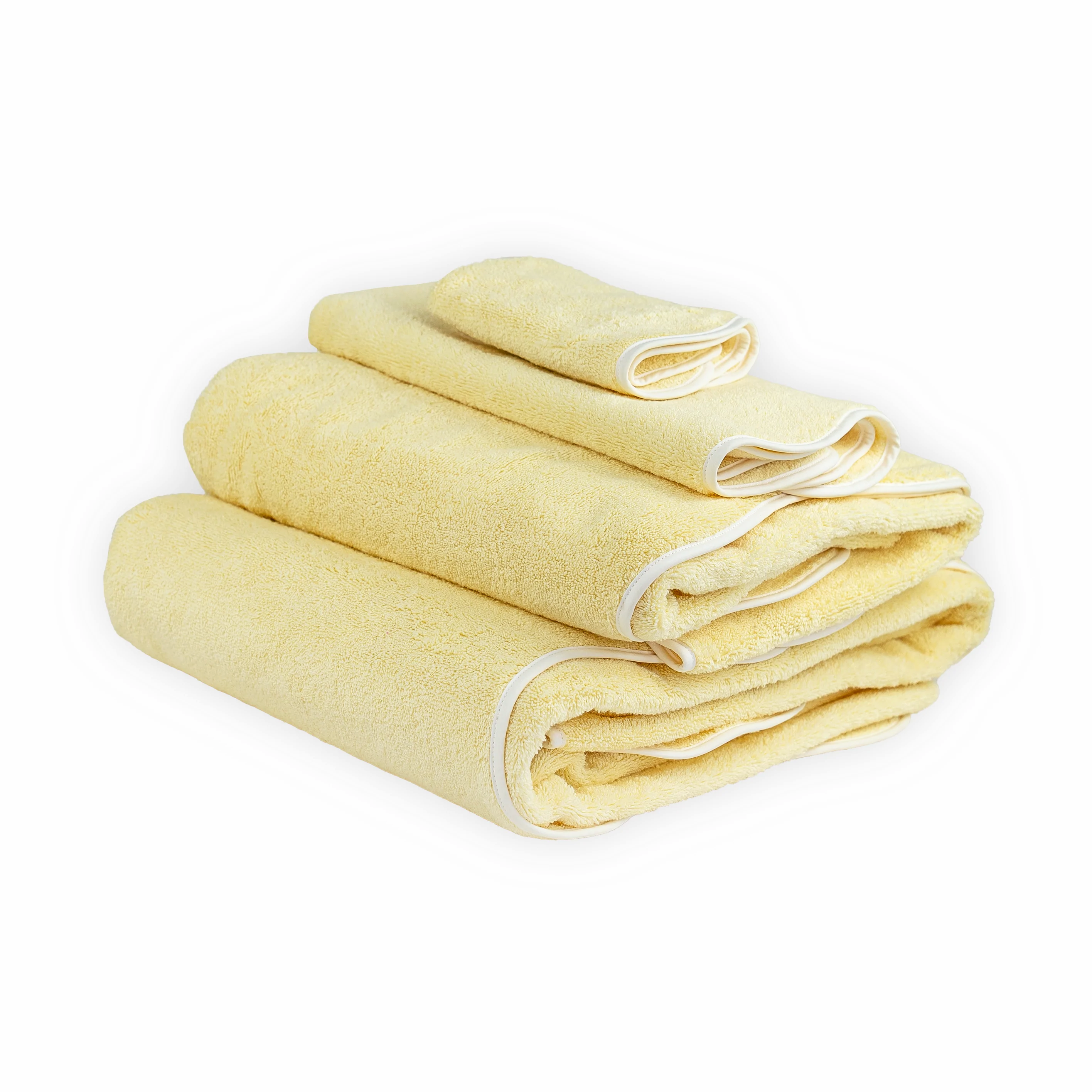 Solid #9312 Yellow with Wavy White Towels