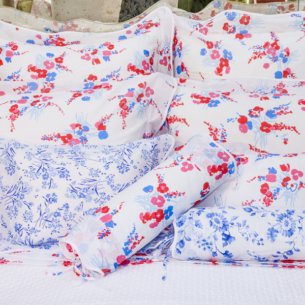 Demoiselles Red/Blue Voile Bed Linens
